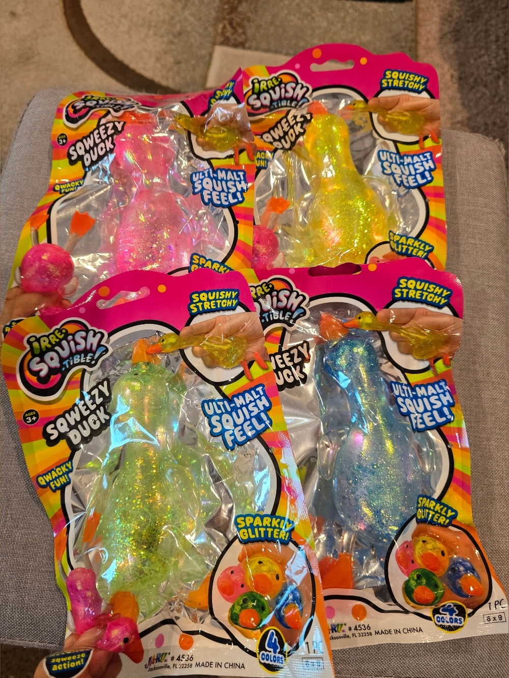 1 Sqweezy Duck, Pink, Yellow, Green Or Blue, Price Is For 1